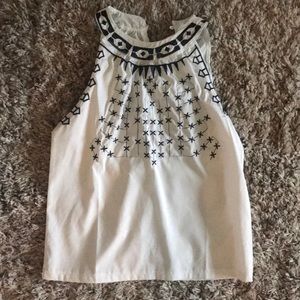 White, embroidered top